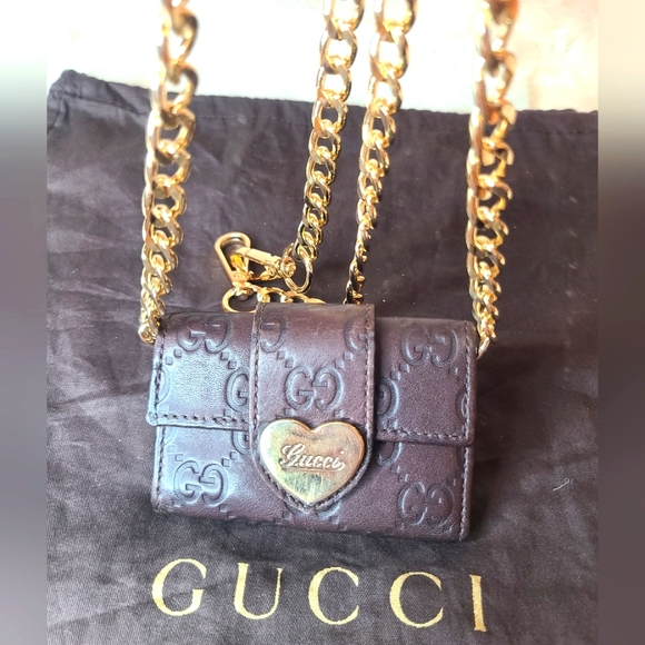 Gucci Handbags - AUTHENTIC GUCCI GUCCISSIMA Heart Love GG Canvas Chocolate Brown Key Case